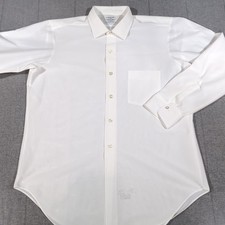 Vintage Arrow Dectolene Shirt White Dacron 70s USA Made Men's Large
