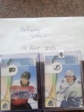Matvei Michkov + Geekie - 2024-25 SP Game Used - Authentic Rookies Auto Blue RC