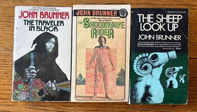 John Brunner Sheep Look Up Shockwave Rider Traveler in Black lot book vintage pb