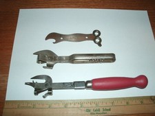 Vtg  A&J , Plum Flower,Apex  Steel Can/ Bottle Opener/ CORK SCREW / Glass cut