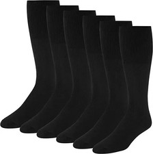 6-12 Pairs Men's Black Tube Socks Over The Calf knee high Socks Size Big tall