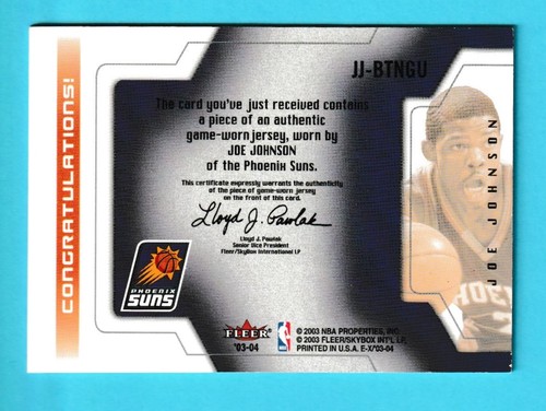 2003-04 Fleer EX Behind The Number Jersey Relic Joe Johnson Suns 47/150 - Picture 2 of 2
