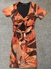 Orange Print Pretty Little Thing Bodycon Dress