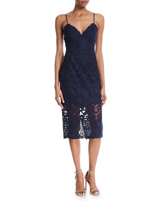 New Bardot Gia Lace Pencil Midi Dress Size US XS MSRP $158