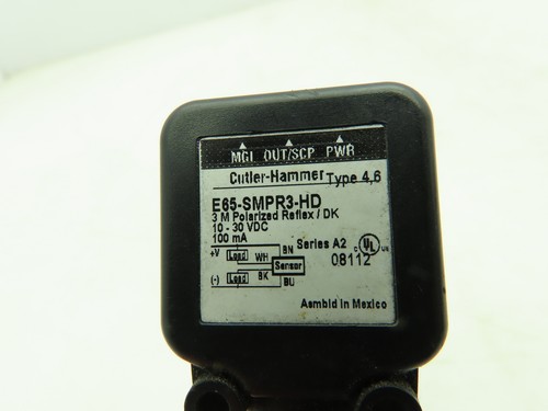 Eaton Cutler-Hammer E65-SMPR3-HD Photoelectric Sensor Polarized Reflective - Picture 2 of 10