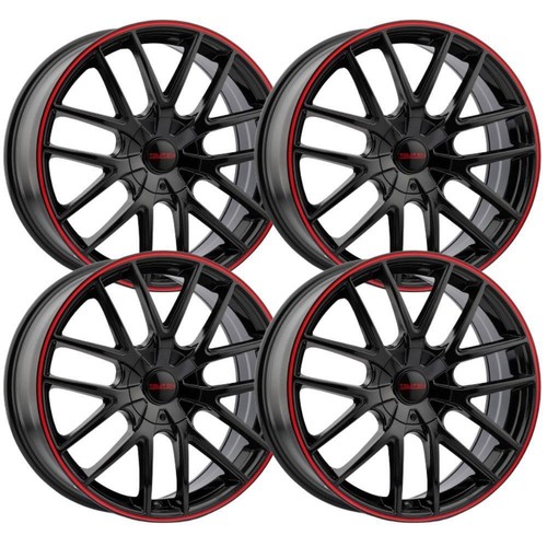 (Set-4) Touren TR60 17x7.5 5x110/5x115 42mm Black Red Wheels Rims 17 ...