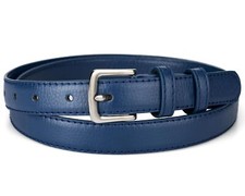 Womens Belt Skinny PU Leather Pin Buckle Classic Belt for Women Blue Length 3...