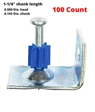 100 1-1/4" Angle Clip Pins,Ceiling Clip,Power Fastening Drive Pins w/ Angle Clip