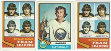 6 1974-75 TOPPS HOCKEY BUFFALO SABRES CARDS (MARTIN/ROBERT/BROMLEY RC+++)