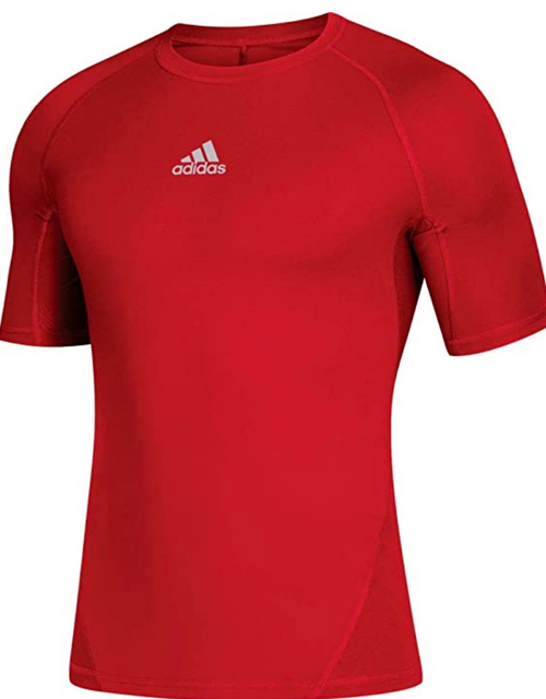 adidas Men's Alphaskin Short Sleeve Compression Shirt Red 3xl for sale