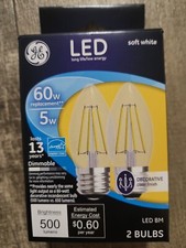 GE Long Life Low Energy 60W / 5W Lasts 13 Years Dimmable 2 Bulbs 500 Lumens...