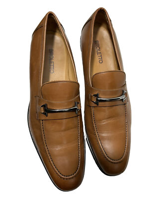 Broletto Men’s Shoes 11.5 Broletto Mens Black Leather Horsebit Loafers Dress Shoes  main image 4