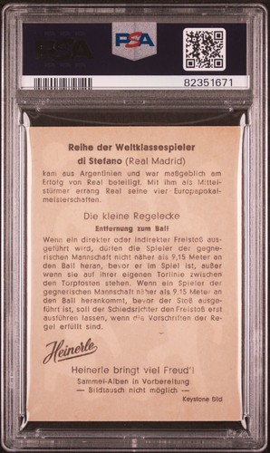 Alfredo Di Stefano 1959 Heinerle PSA 3 VG - Picture 2 of 2