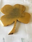 VINTAGE Gerity Products 24K Gold-Plated (I Think)4-Leaf Clover Brass Paperweight — photo 3