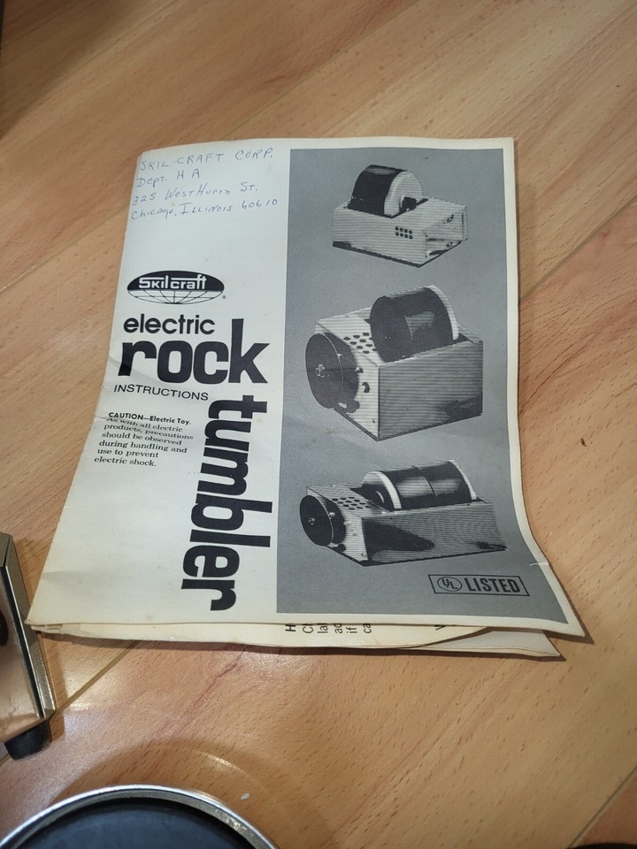 Vintage Skilcraft Electric Rock Tumbler, 930 Polisher, instructions