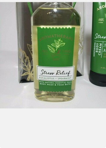 BATH & BODY WORKS AROMATHERAPY STRESS RELIEF 4 PICS GIFT SET WITH DESIGN BAG NEW - Picture 3 of 5