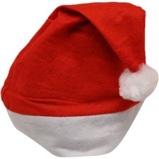 150 bulk lot Red White Christmas Holiday Felt Santa Hat Adult Costume Accessory