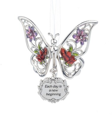 Ganz 3-D BUTTERFLY with Message Charm ''Each Day Is A New Beginning''