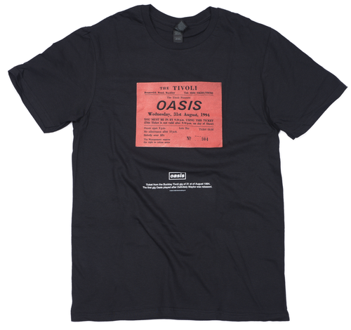 Camiseta Oficial Oasis Definitely Maybe Ticket Stub Reunion Tour 2025 Nueva Negra - Imagen 22 de 31