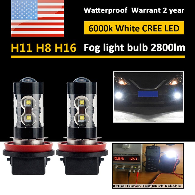 H11 H16 LED Fog Light Bulb CREE HD White for Toyota Tundra Camry 2015