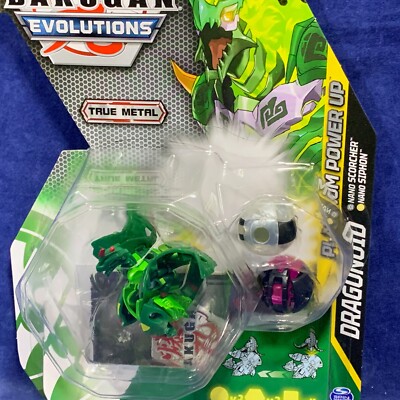 Ventus DRAGONOID Bakugan Evolutions PLATINUM POWER UP Nano SCORCHER SIPHON 3-Pk