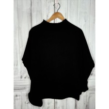 FRANK EILEEN AUDREY SHORT SLEEVE FUNNEL CAPELET FLEECE SWEATSHIRT BLACK OS