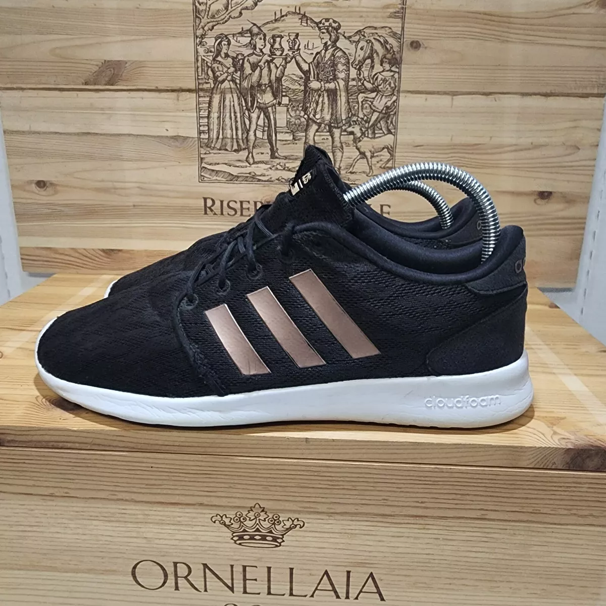 Adidas cloudfoam qt racer women's shoes black copper 2025