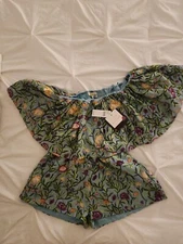 Anthropologie La Fuori Embroidered Romper Size S New With Tags 