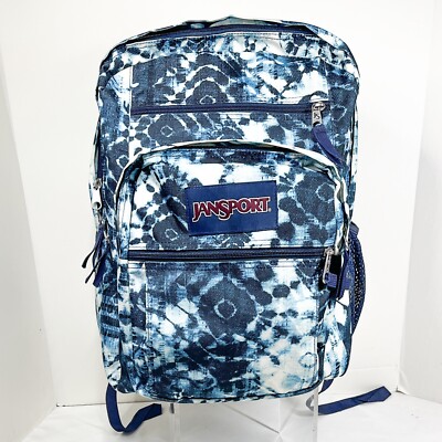 Jansport Backpack for Shibori indigo blue student school 17'' tall 13'' long