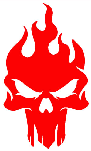 Flaming Skull sticker VINYL DECAL Biker Motorcycle Heavy Metal Death Goth - Picture 11 of 11