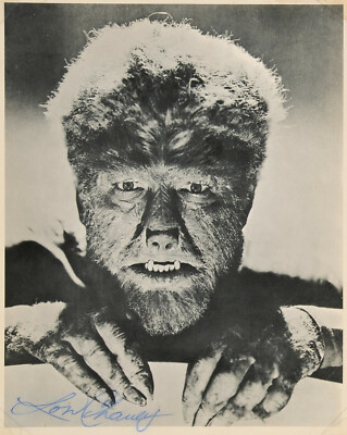 Lon Chaney signiertes ''''The Wolf Man'''' Foto - Filmstar Schauspieler - Vordruck