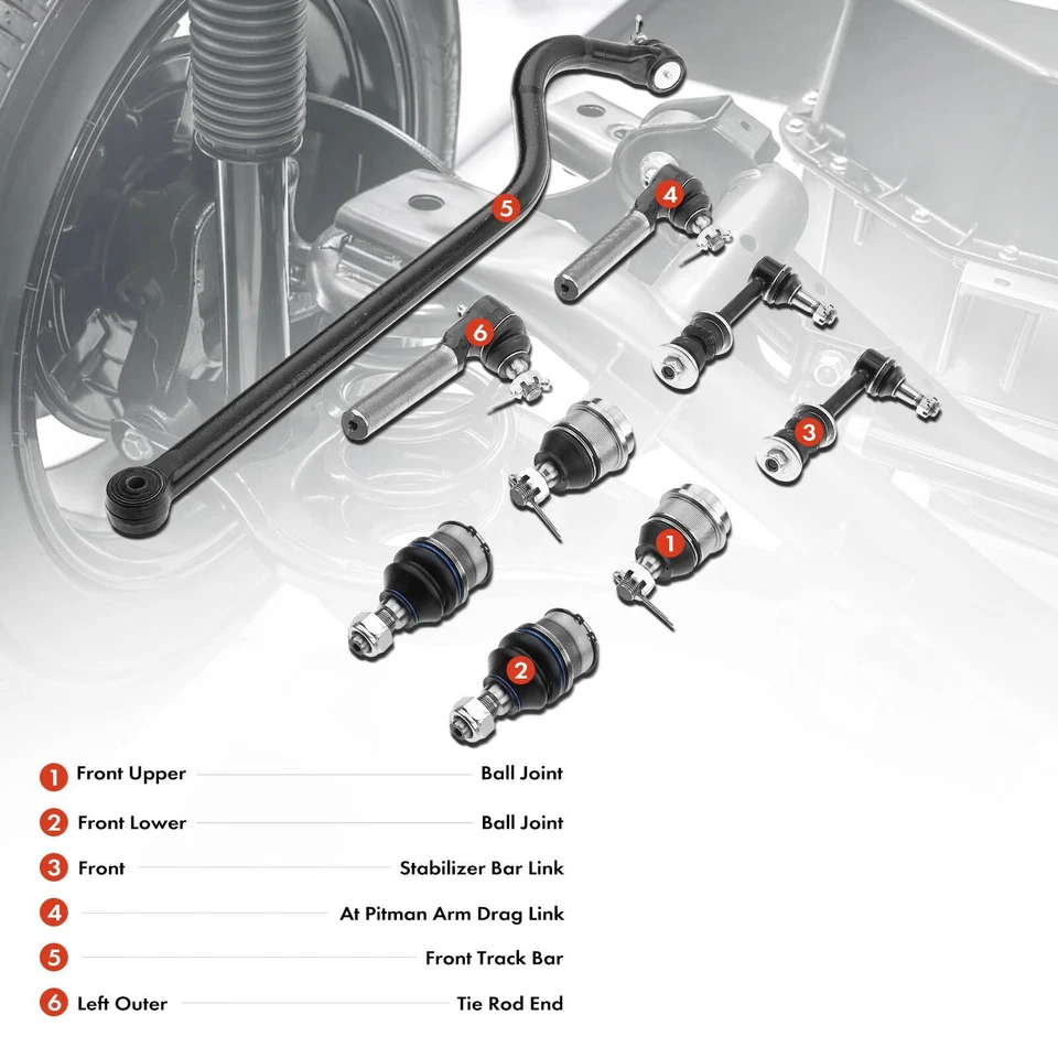 9x Barra estabilizadora delantera enlace y rótula para Dodge Ram 2500 Ram 3500 2000-2002 Foto 2 de 4