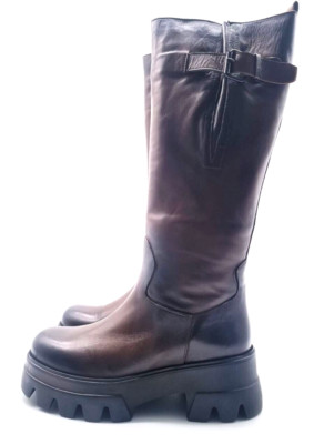 Schuhe Stiefel Damen Gianni Renzi Leder Modell Mara Kalbs gepufft Gr. moro