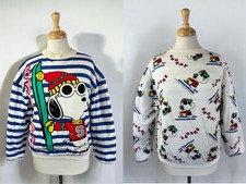 Snoopy Peanuts Sweatshirt Ski United Feature Syndicate Reversible Vintage 70s S