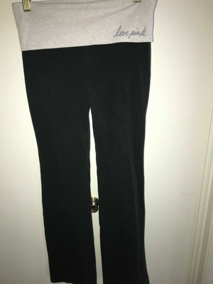 VICTORIA SECRET PINK YOGA PANTS BLACK S 