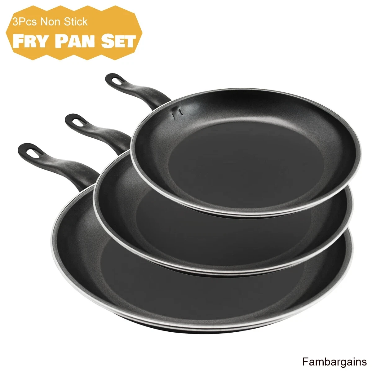 3 Pcs Non Stick Fry Pan Set 20cm 25cm 30cm Esay Clean Frying Pan Set Cooking Pan