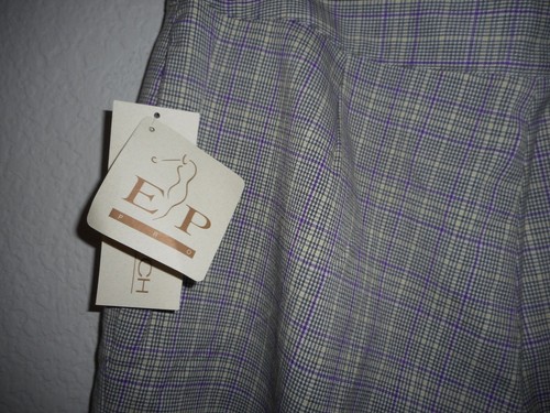 EP Pro PLAID STRETCH PEARL GRAY Bermuda SHORTS SZ 8 NWT NEW - Picture 7 of 7