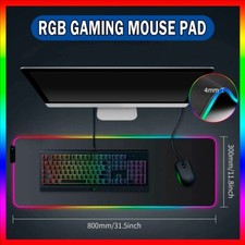 LARGE RGB LED Extra Large Soft Gaming Mouse Pad Oversized Glowing 31.5x11.8"