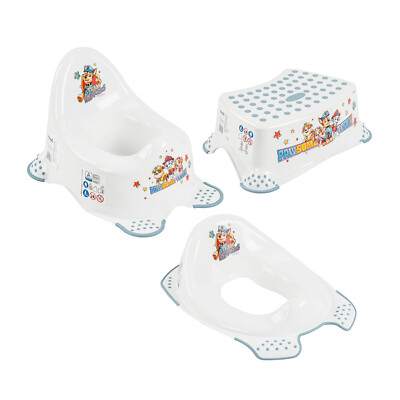PAW Patrol Set: Toilettenaufsatz Ewa und Töpfchen Adam + Hocker