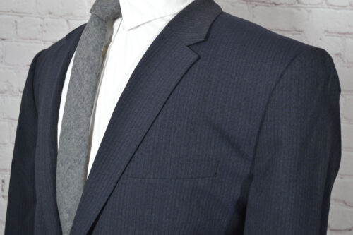 THEORY Mens Navy Blue Pinstripe ATHLETIC FIT Sport Coat Blazer Jacket SIZE 44L - Picture 2 of 8