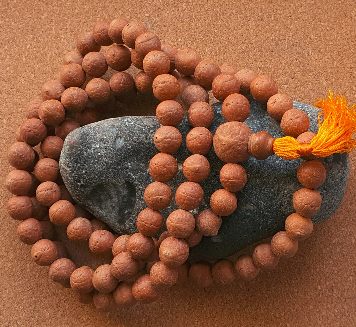 Phoenix eye 3 eye Bodhi Seed mala Beads 13mm Bodhiseed
