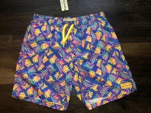 Tipsy Elves Mens Swim Trunks Shorts Large Seahorses NEW Beach Pool Summer - Picture 9 of 9