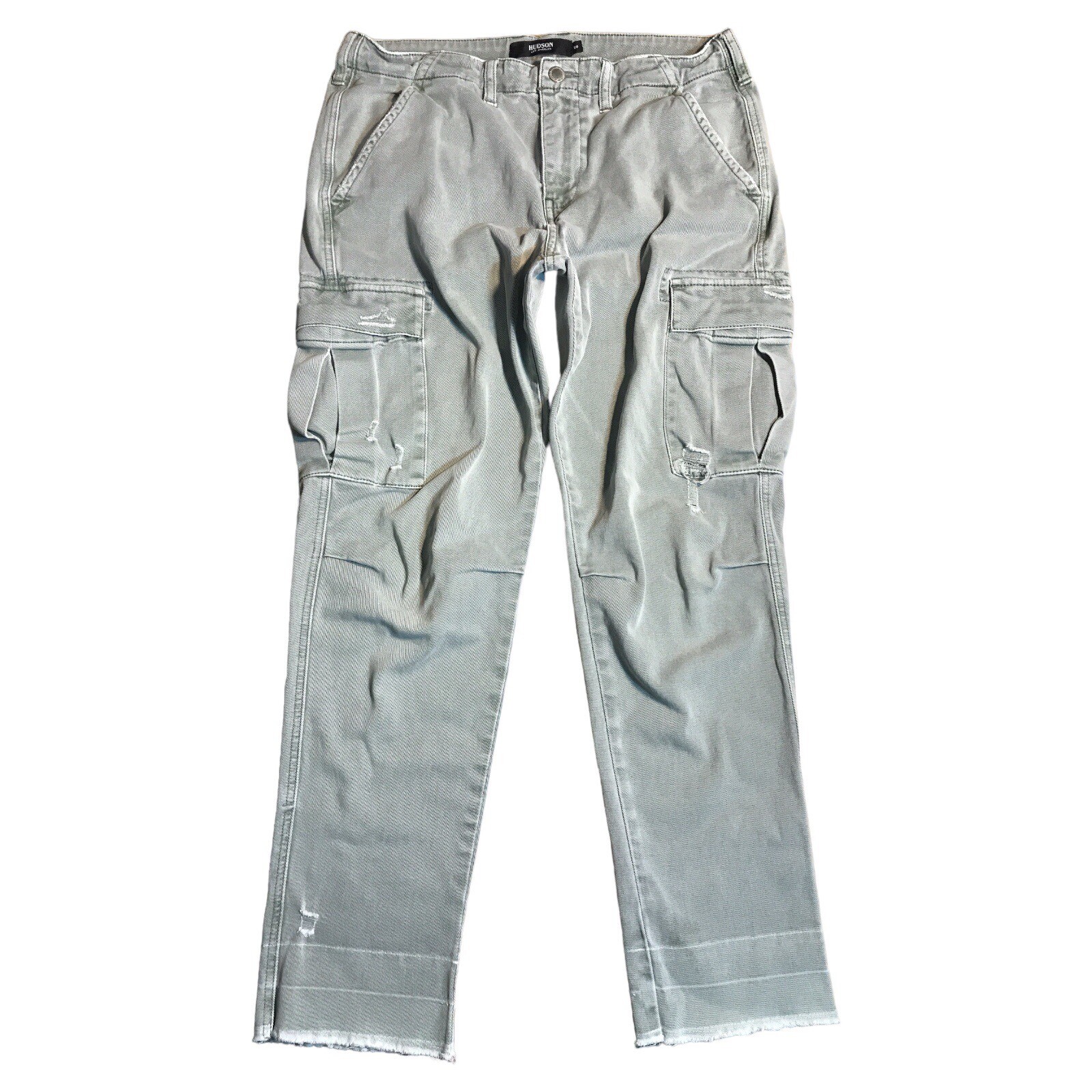 Hudson Womens Green Distressed Cargo Pants 28x28 Osso Wash-image