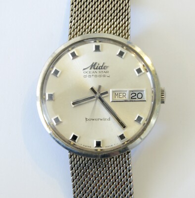 SCHWEIZER UHR MIDO OCEAN STAR DATODAY AUTOMATIC EDELSTAHL VINTAGE