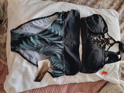 WOMENS  NEW  MATALAN  & POUR MOI BIKINI SET SIZE  8  TOP & 10 BOTTOMS BNWT 