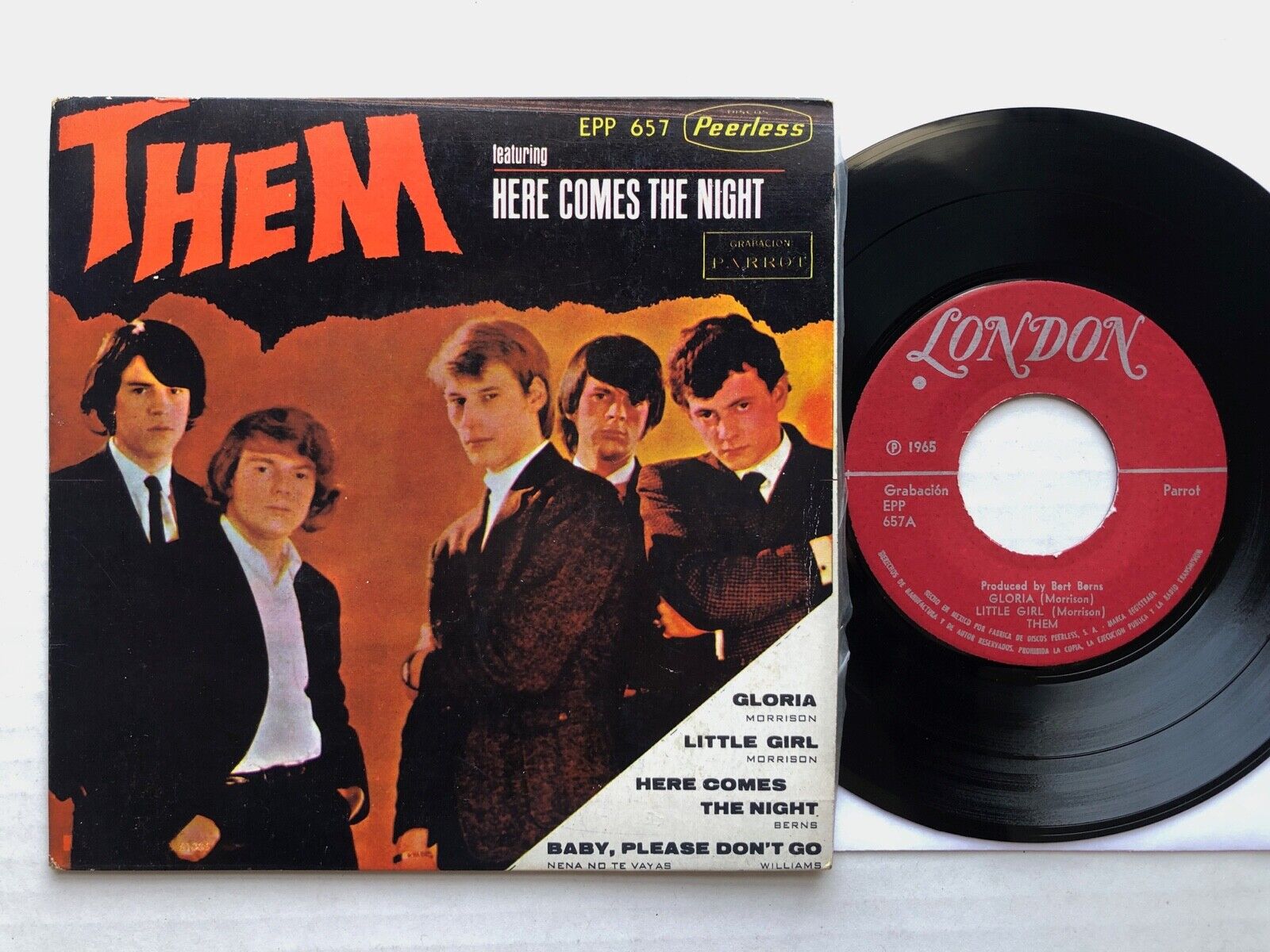 THEM Here Comes The Night 1965 MEXICO 7" EP VAN MORRISON Gloria 45 Minty! 