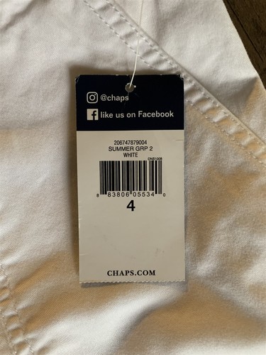Women's Chaps Giselle Capri Pants White size 4 NEW - Picture 3 of 4