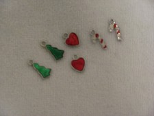 6 Pcs Silver Mix Christmas Pendants Charms Party Decor Ornament Set 