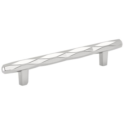 (2) Amerock St. Vincent 5 1/16'' (Centers) cabinet knob handle Pull-Pol. Chrome