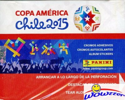 2015 Panini Copa America CHILE MASSIVE 50 Pack Factory Sealed Box-250 Stickers!